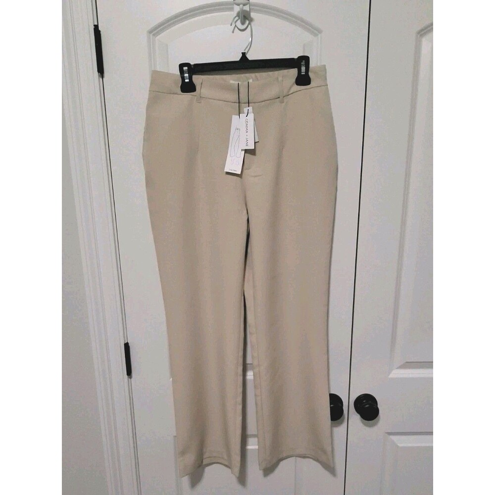 Gemma + Jane Womens Cropped Flare Pants, Beige, Medium, New w/Tag